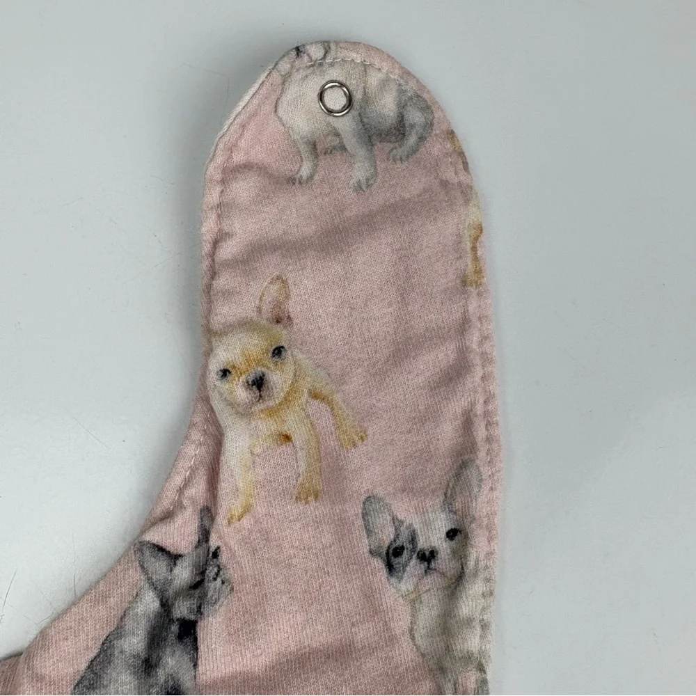 Posh peanut two cotton drool bibs pink french bulldogs and white macarons